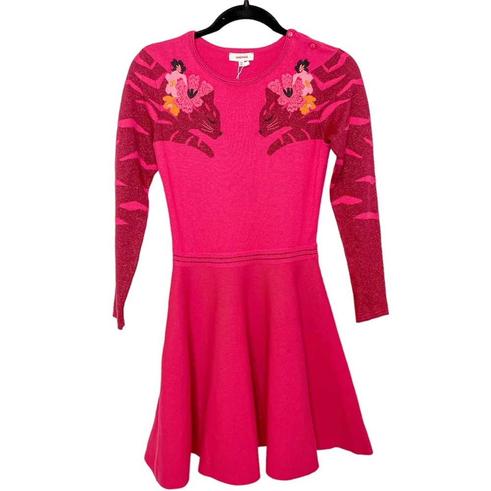 🚨 SALE 🚨 NWT CATIMINI Floral Cat Tricot Dress, Pink. Size 12